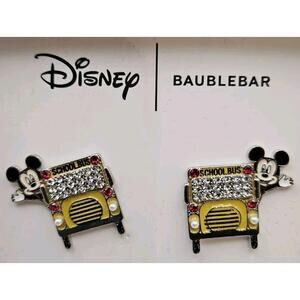 Disney X BaubleBar Mickey Mouse Back to School Bus‎ Crystal Stud Earrings